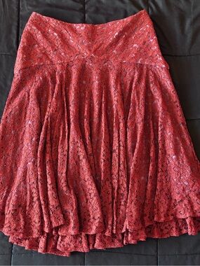 Maeve Rust Colored Lace Skirt